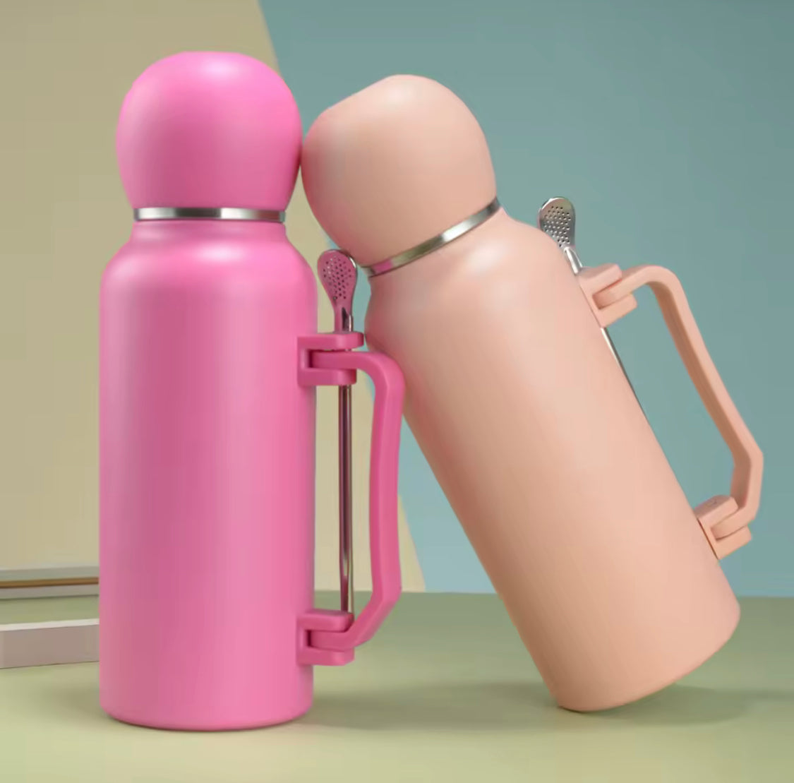 1200ml Stainless Steel Yerba Mate Thermos, Large Capacity Vacuum Flask Bottle, Insulated Tumbler Handle Water Bottle 1200ml Stainless Steel Yerba Mate Thermos, Large Capacity Vacuum Flask Bottle, Insulated Tumbler Handle Water Bottle